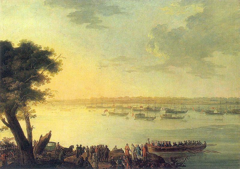 unknow artist Catherine II leaving Kaniow in 1787 Norge oil painting art